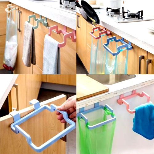GANTUNGAN KANTONG PLASTIK TEMPAT SAMPAH GANTUNGAN LAP LEMARI DAPUR BRACKET HOLDER PLASTIK SERBAGUNA