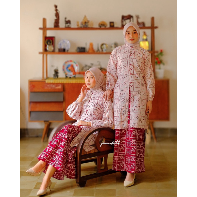 javainbatik - SET TUNIK CESILA BATIK CAP WANITA - one set wanita - one set kondangan