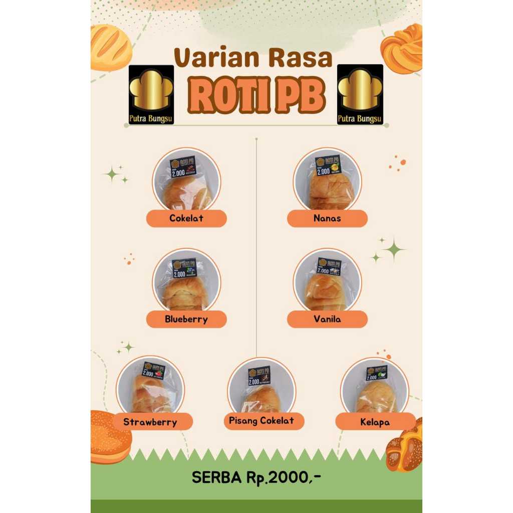 

ROTI MANIS VARIAN RASA 2K/PCS