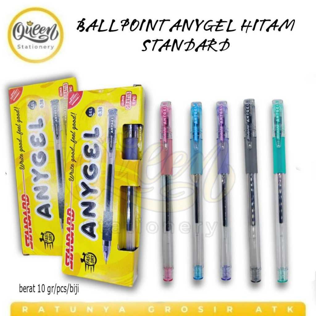 

1 PCS BALLPOINT ANYGEL HITAM STANDARD / PULPEN / BOLPEN ANYGEL HITAM STANDARD (010363)
