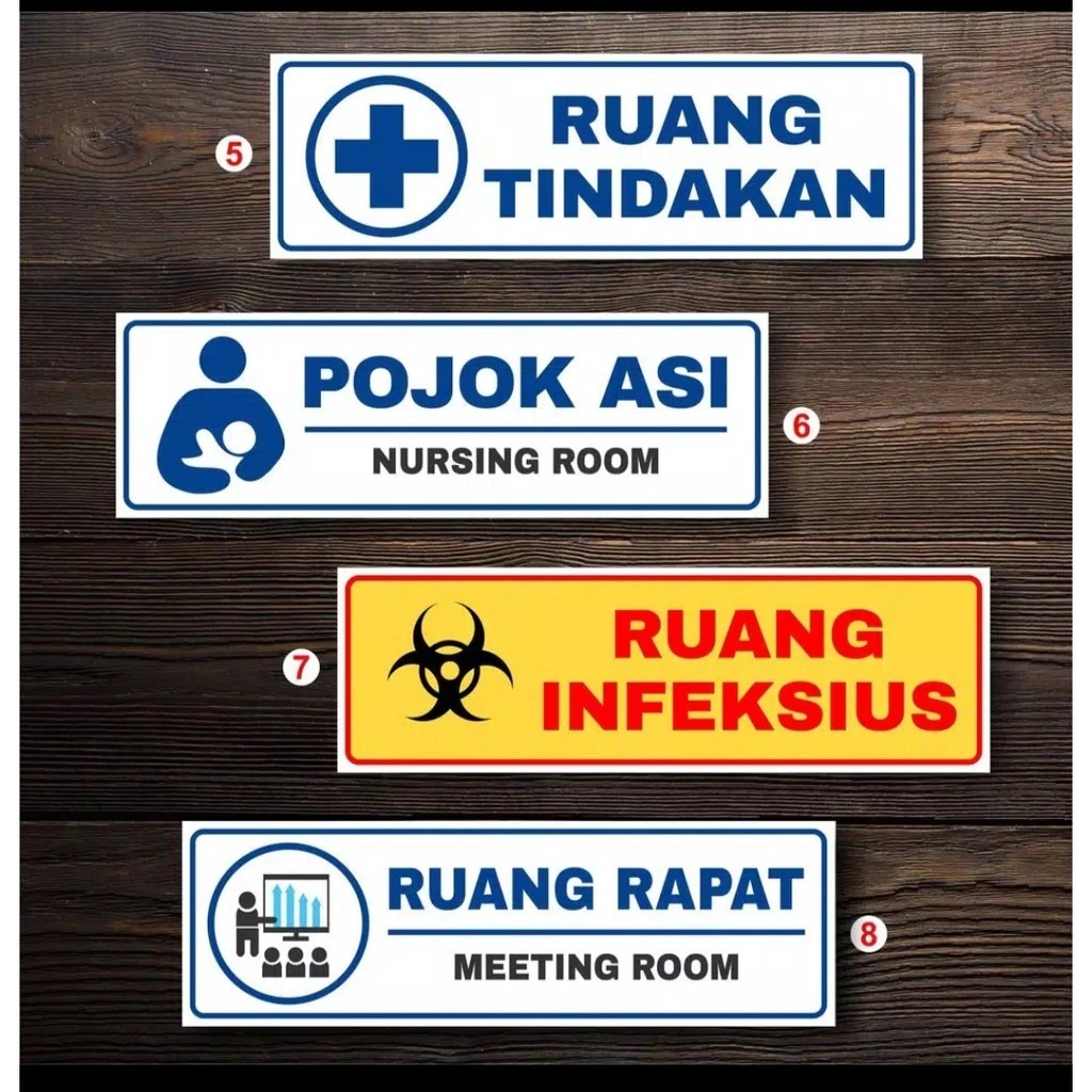 

stiker Ruang Tindakan Infeksius 7,5x23cm. Ruang Rapat. sign Rambu k3