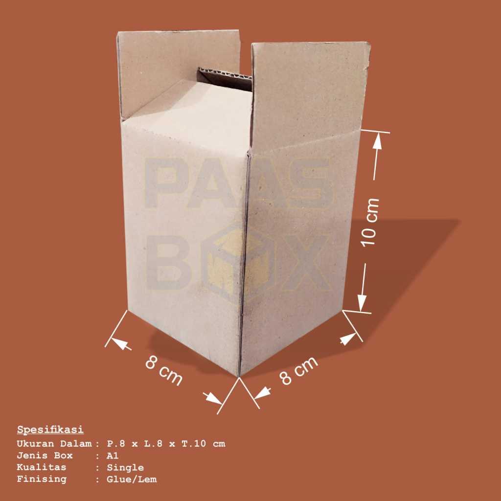

KARDUS UKURAN PANJANG 8CM LEBAR 8CM TINGGI 10CM (B-FLUTE 3MM)