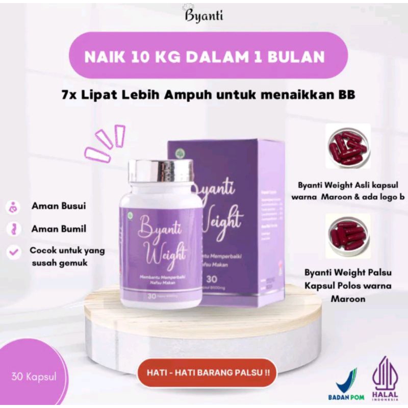 PAKET HEMAT 2 BOTOL Byanti weight kapsul PENGGEMUK BADAN AMPUH menggemukan badan