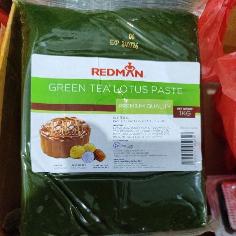 

Filling mooncake Green tea lotus paste premium redman import malaysia
