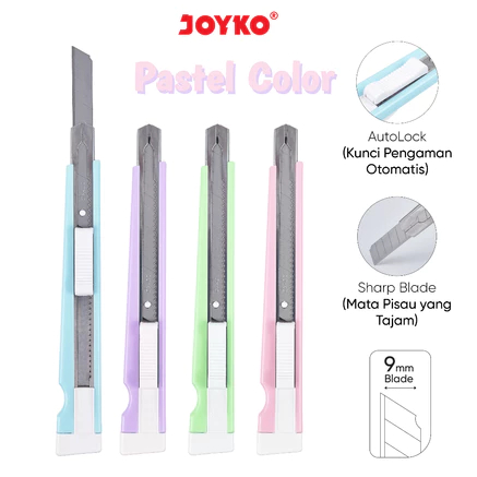 

Cutter Kecil / Pemotong A-300A Autolock Pastel Color Joyko