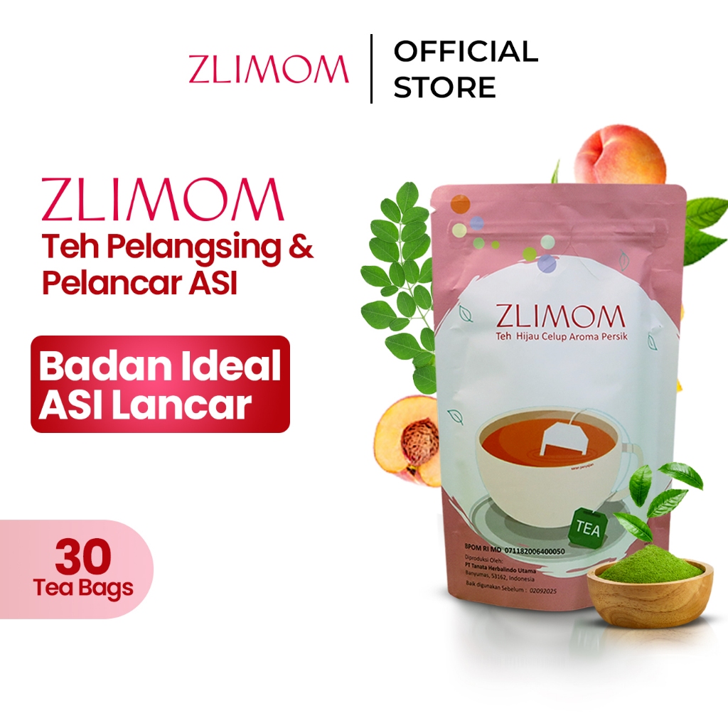 

Zlimom Teh Hijau Celup Aroma Persik 30 Kantong Teh