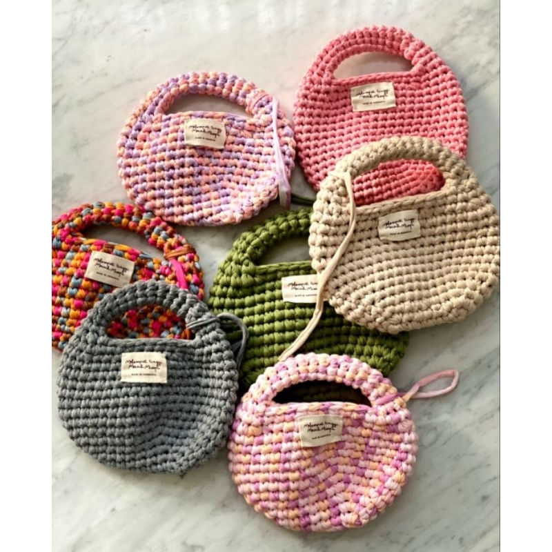 Tas rajut T-shirt yarn ShieldyBag totebag handmade