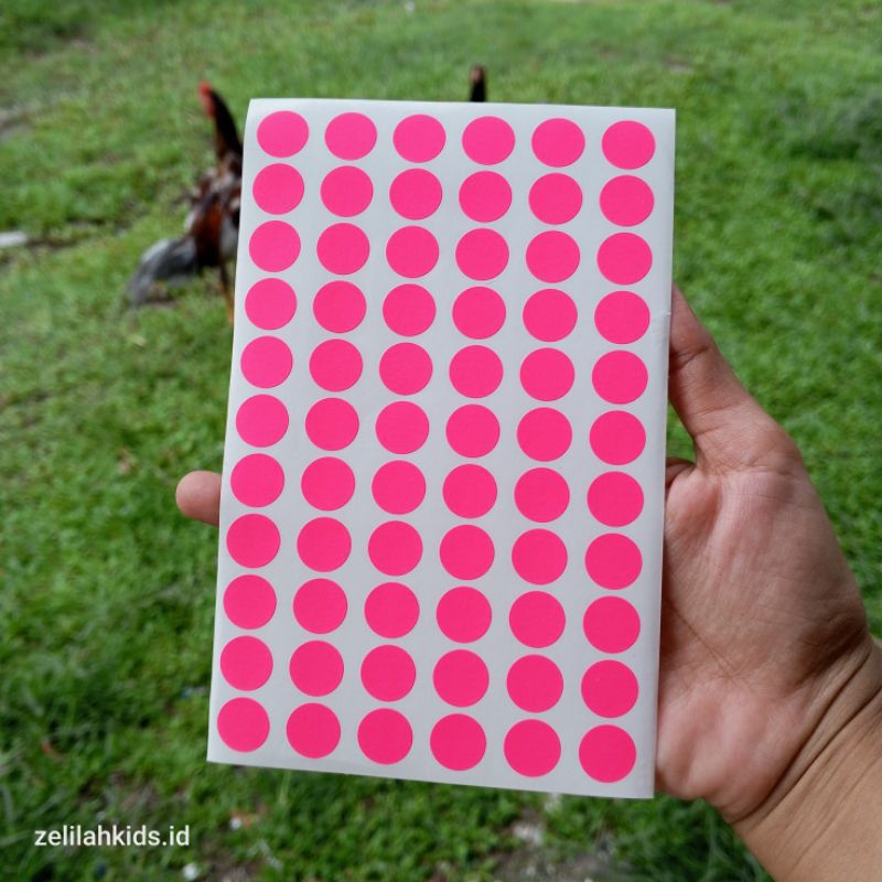 

stiker dot warna pink isi 66 pcs