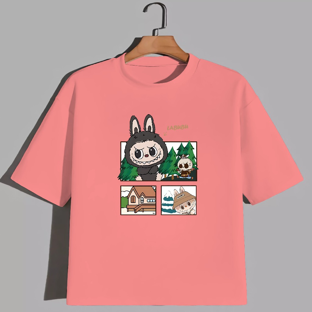 Kaos Oblong wanita Oversize/Kaos distro/Kaos Streetwear/Kaos Motif LABUBU/T-Shirt/Baju Oblong//Viral