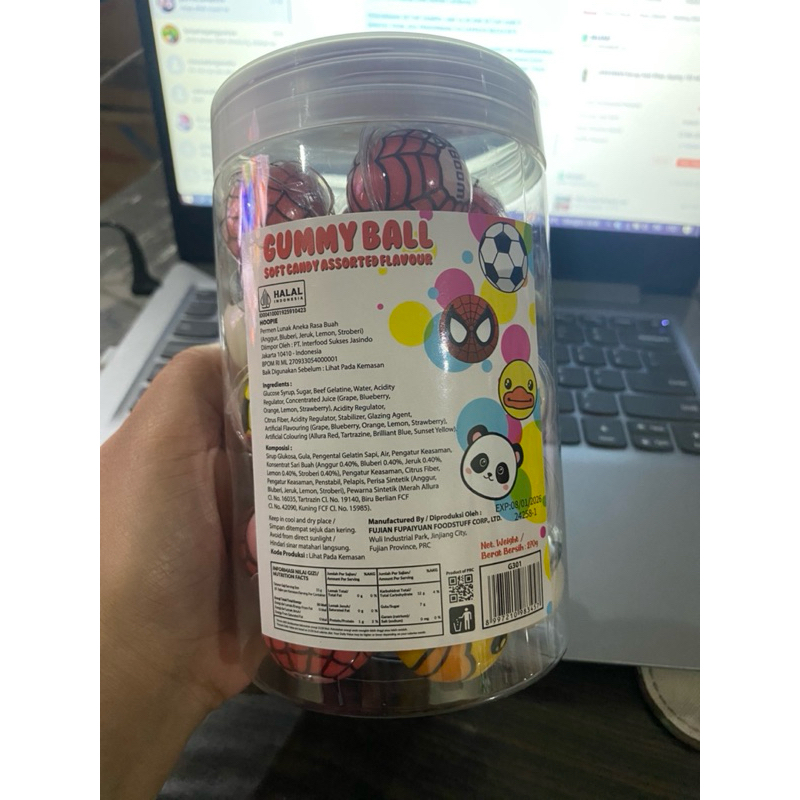 

[SATUAN/BUTIRAN] HOPPIE GUMMY BALL Soft Candy