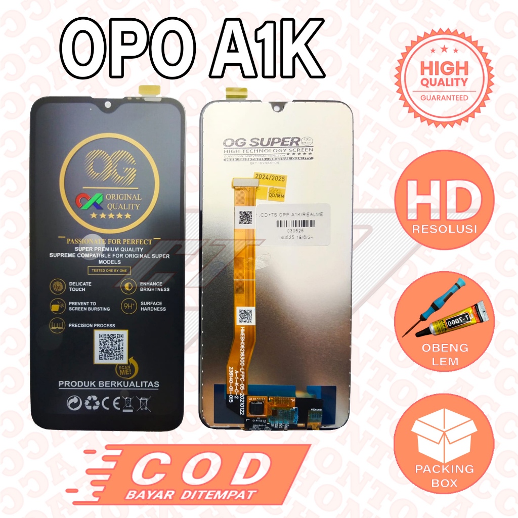LCD OPPO A1K TOUCHSCREEN LCD OPO A1K LAYAR SENTUH OPO A1K ORIGINAL ORI ALL MEREK FULLSET