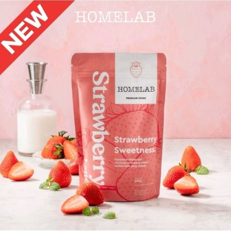 

HOMELAB | STRAWBERRY Powder - 200gr | Premium Drink Latte