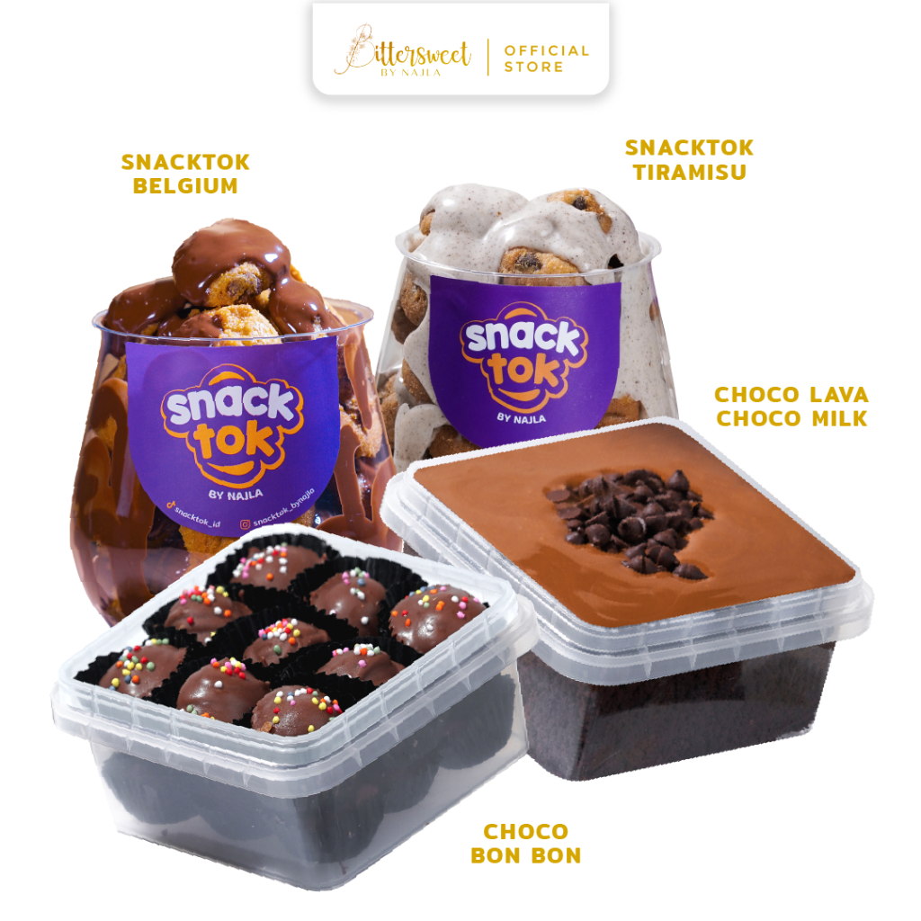 

[ SPESIAL PAY DAY ] Choco Lava Choco Milk + 2 Snacktok ( Belgium + Tiramisu ) + Choco Bonbon