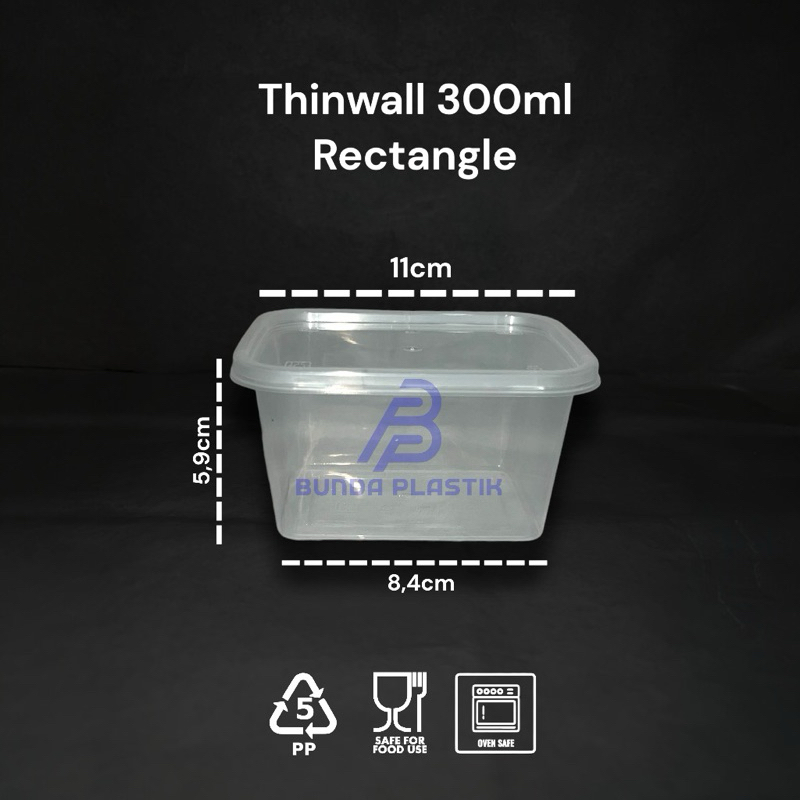 DM Thinwall 300ml Rect/Rectangle