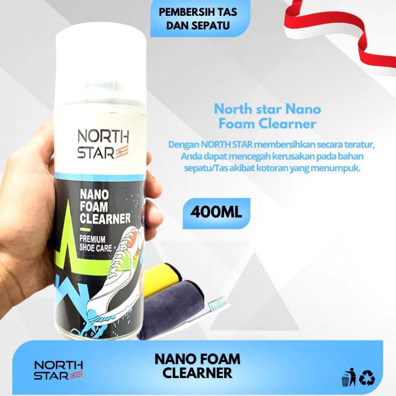 NORTH STAR NANO FOAM SHOES CLEANER pembersih tas dinding sepatu dan interior 400ml-pembersih noda ta