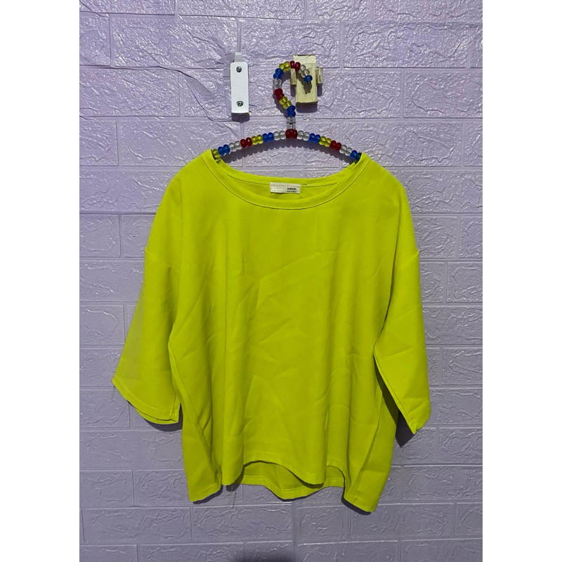 blouse wanita hijau neon/baju wanita