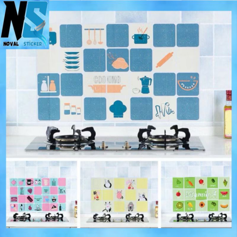 Stiker Dinding Dapur Anti Minyak / Api Wallpaper Sticker Alumunium Foil Dekorasi Dapur
