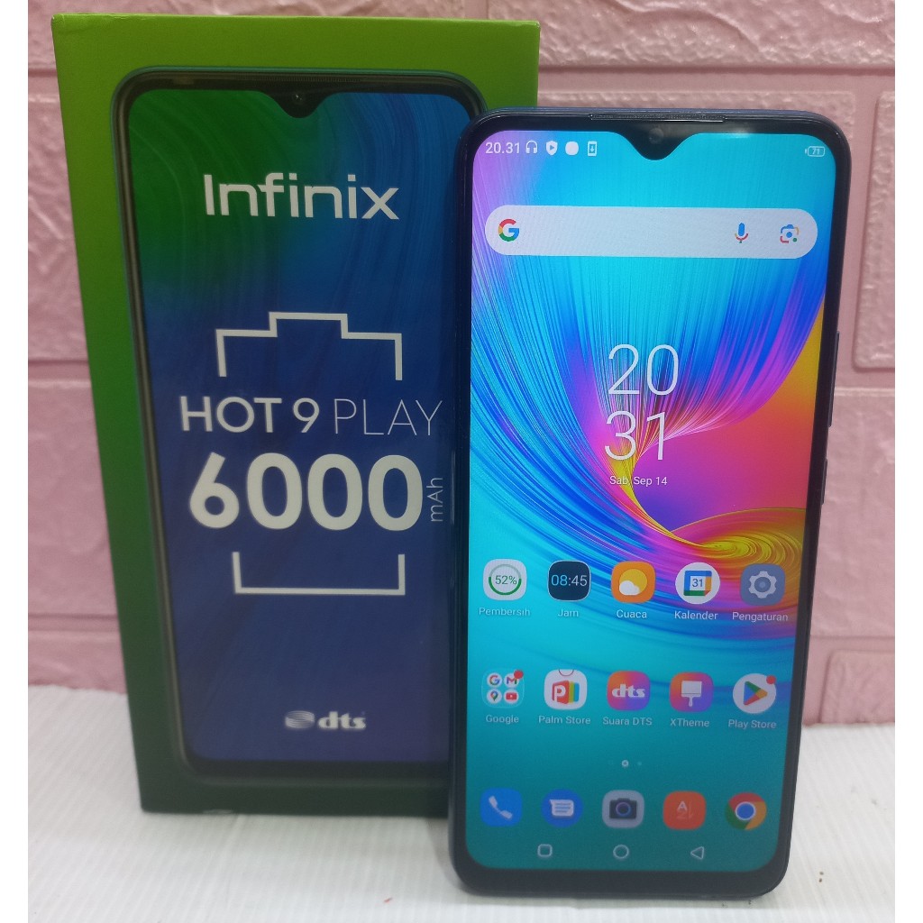 HP INFINIX HOT 9 PLAY 4G RAM 4/64 GB SECOND FULLSET