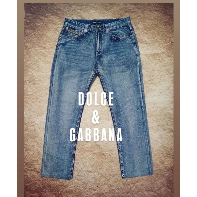 jeans DOLCE & GABBANA bahan denim tebal ngaret model slim stright bekas/second/preloved