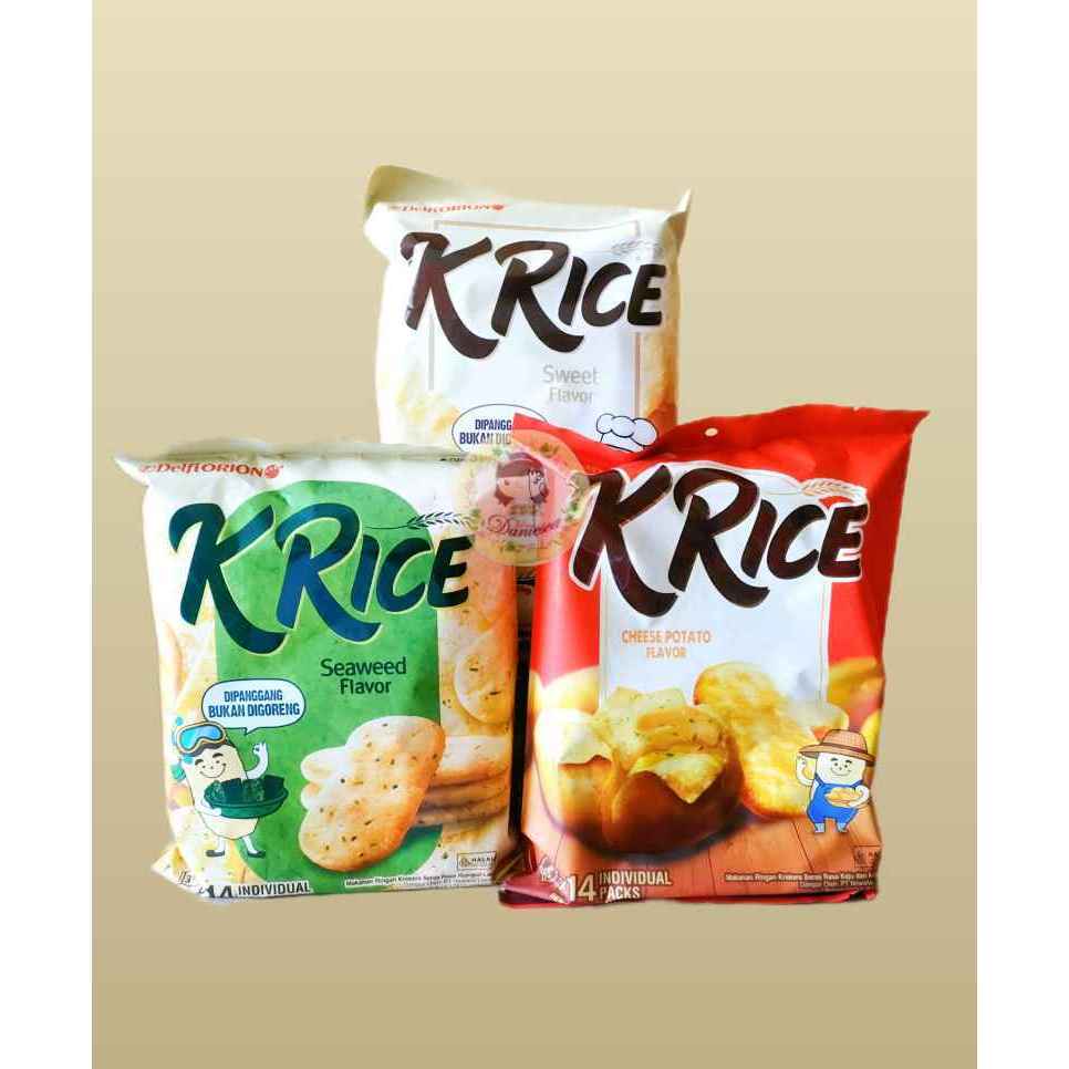 

Delfi Crackers K Rice Orion Seaweed 111.3 GR , k rice sweet 151 gr , k rice cheese 100.8 gr