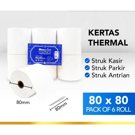 

KERTAS THERMAL BLUEPRINT LITE 80x80 mm, 80 x 80p mm - 1 Pack 6roll harga dibawah per pcs