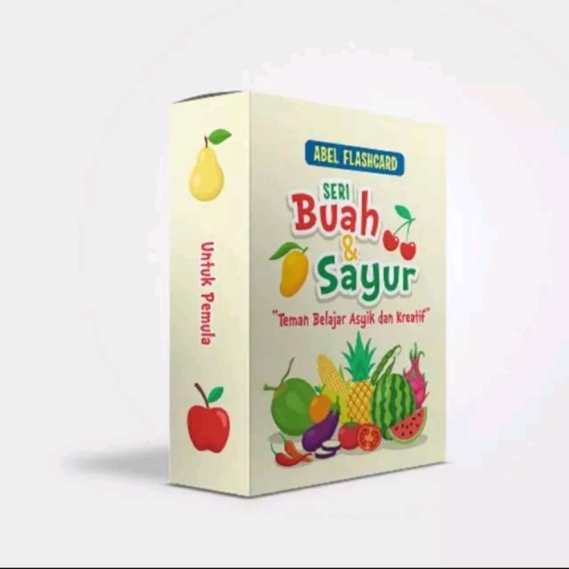Abel Flash Card seri buah dan sayur kartu edukatif Flash Card