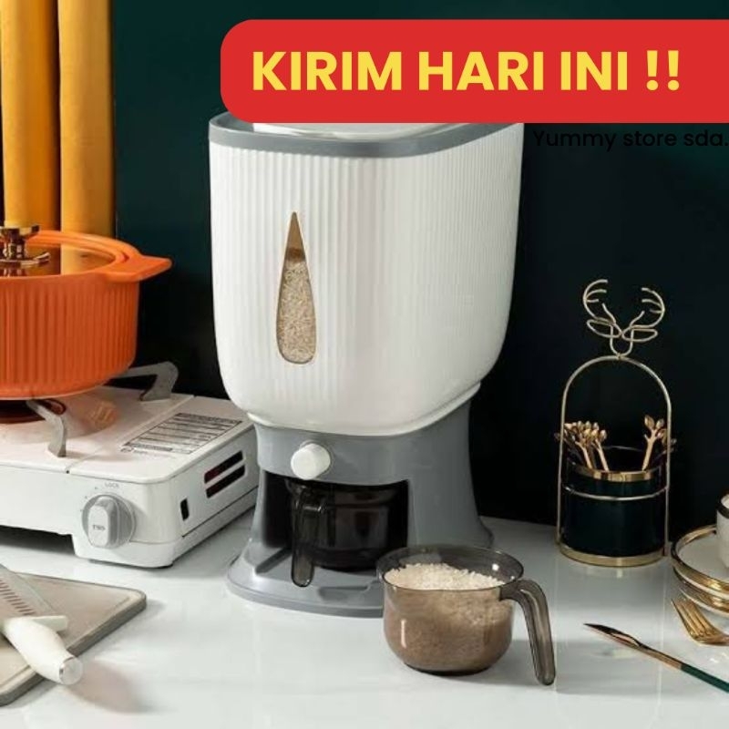 DISPENSER BERAS TEMPAT PENYIMPAN BERAS OTOMATIS AESTHETIC