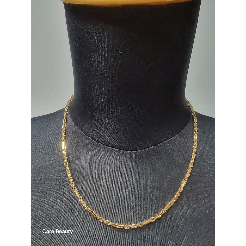 Kalung emas 375% model Tambang ulir padi