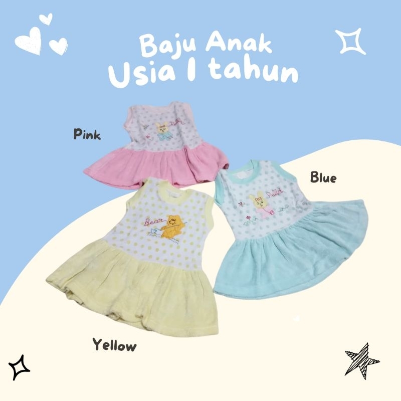 BAJU ANAK PEREMPUAN UKURAN USIA 1 TAHUN MURAH
