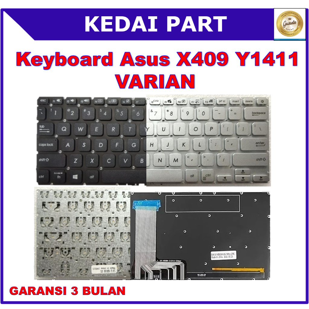 Keyboard Asus ExpertBook X409 Y1411 Y1411CD P1411CMA Silver Backlight Backlite