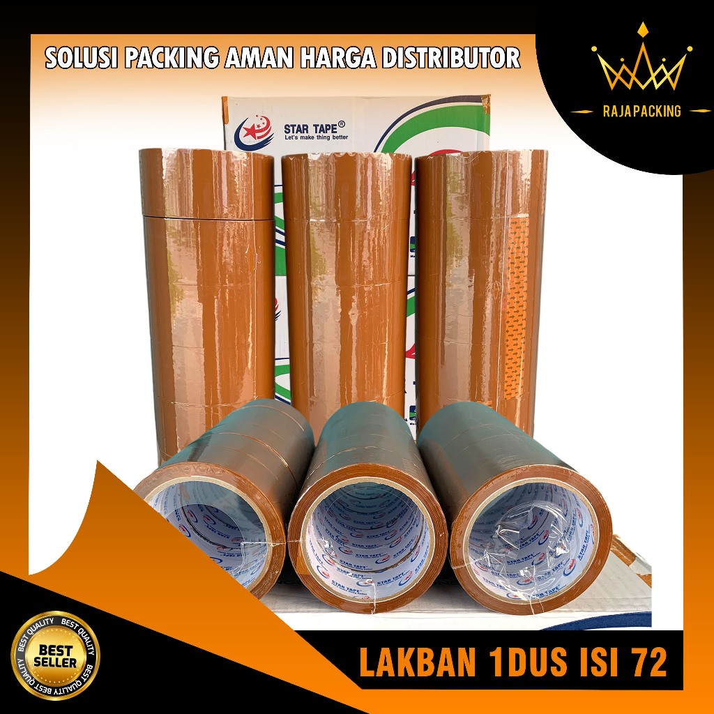 

Lakban 1 Dus isi 24 pak 72 pcs Star Tape Premium Lakban Grosir Termurah