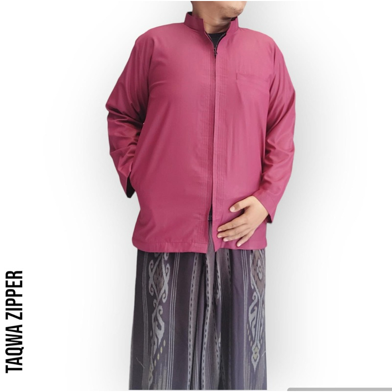 Baju Koko Lesleting Baju Taqwa Koko  Zipper Original by Alfa Rayhan