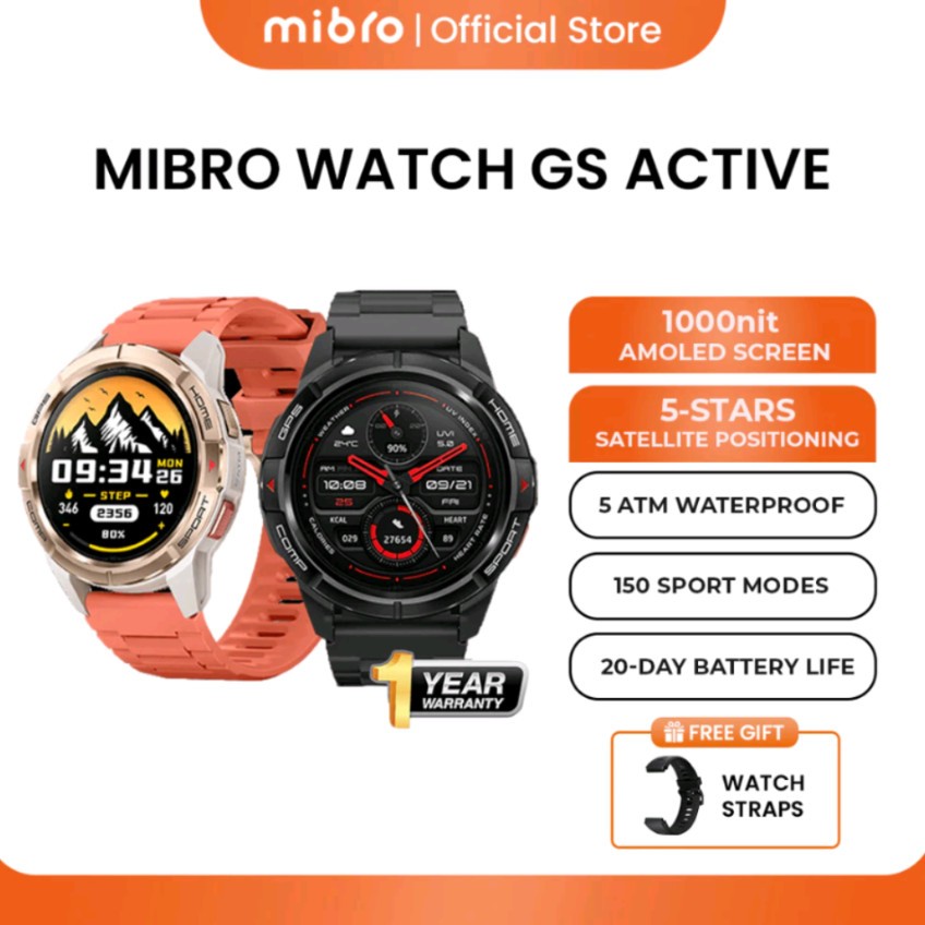 Mibro GS Active AMOLED HD Screen GPS Outdoor Sport Jam Tangan GARANSI RESMI