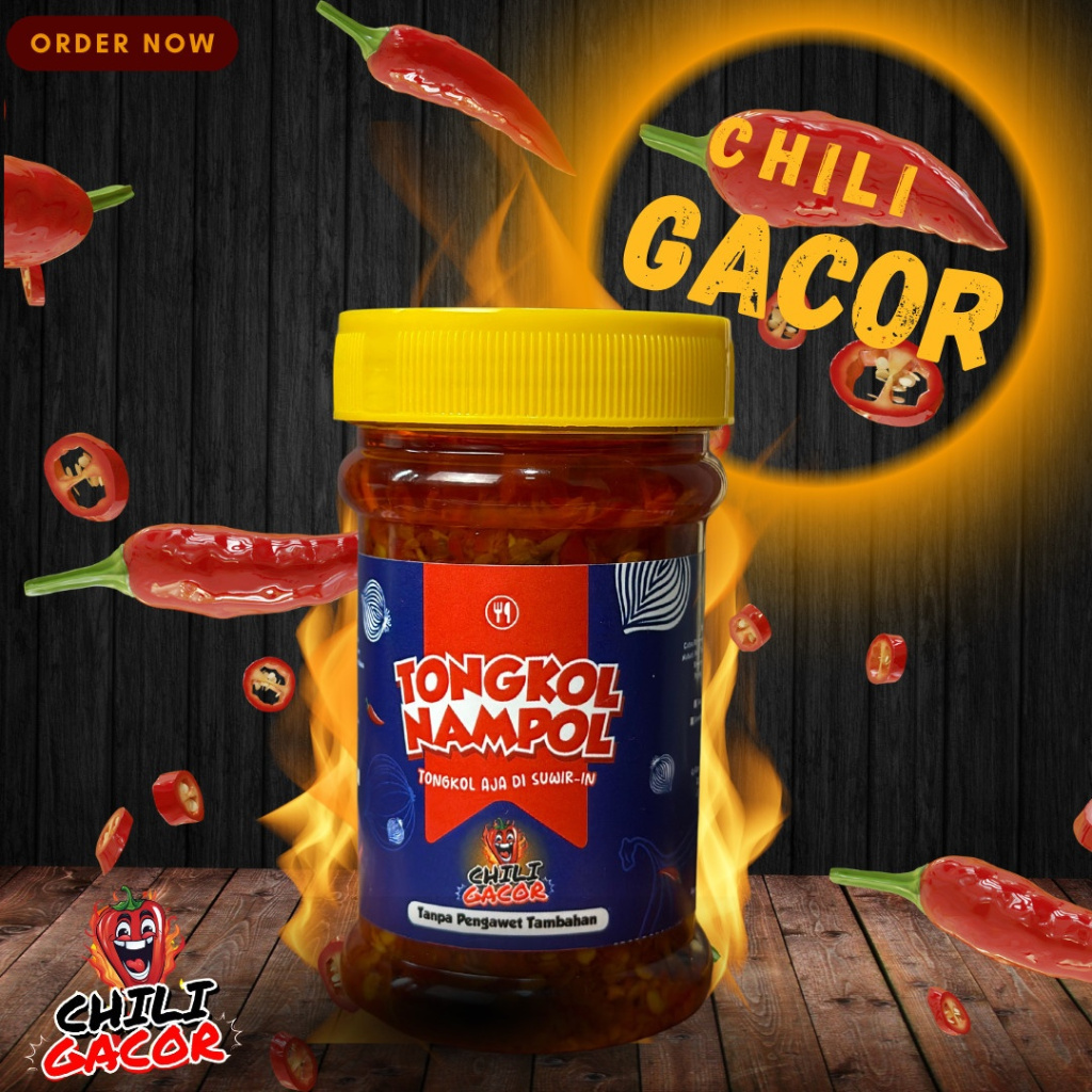 

Chili Gacor Sambal Bawang Tongkol Nampol Suwir/ Sambal Ijo Tongkol Nampol Suwir Pedas Gurih 130 g Sambel Botol Praktis