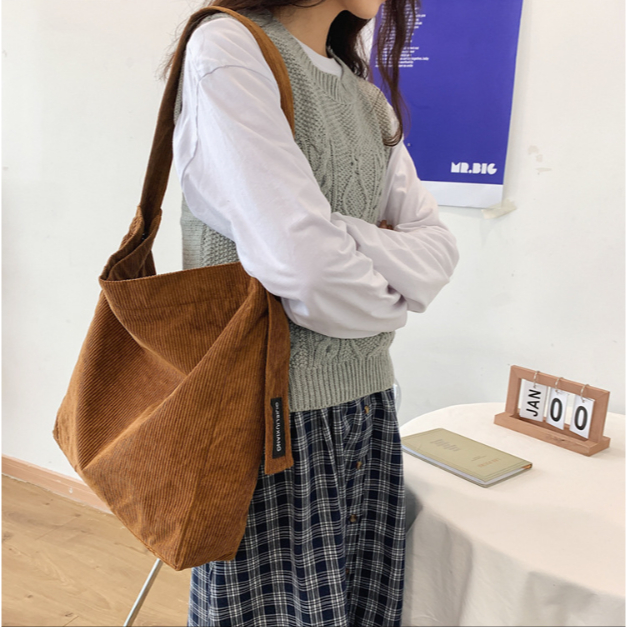 Tas Corduroy Besar Tas Selempang Wanita Tas Selempang Pria Tas Slingbag Pria Wanita Cowok Kanvas