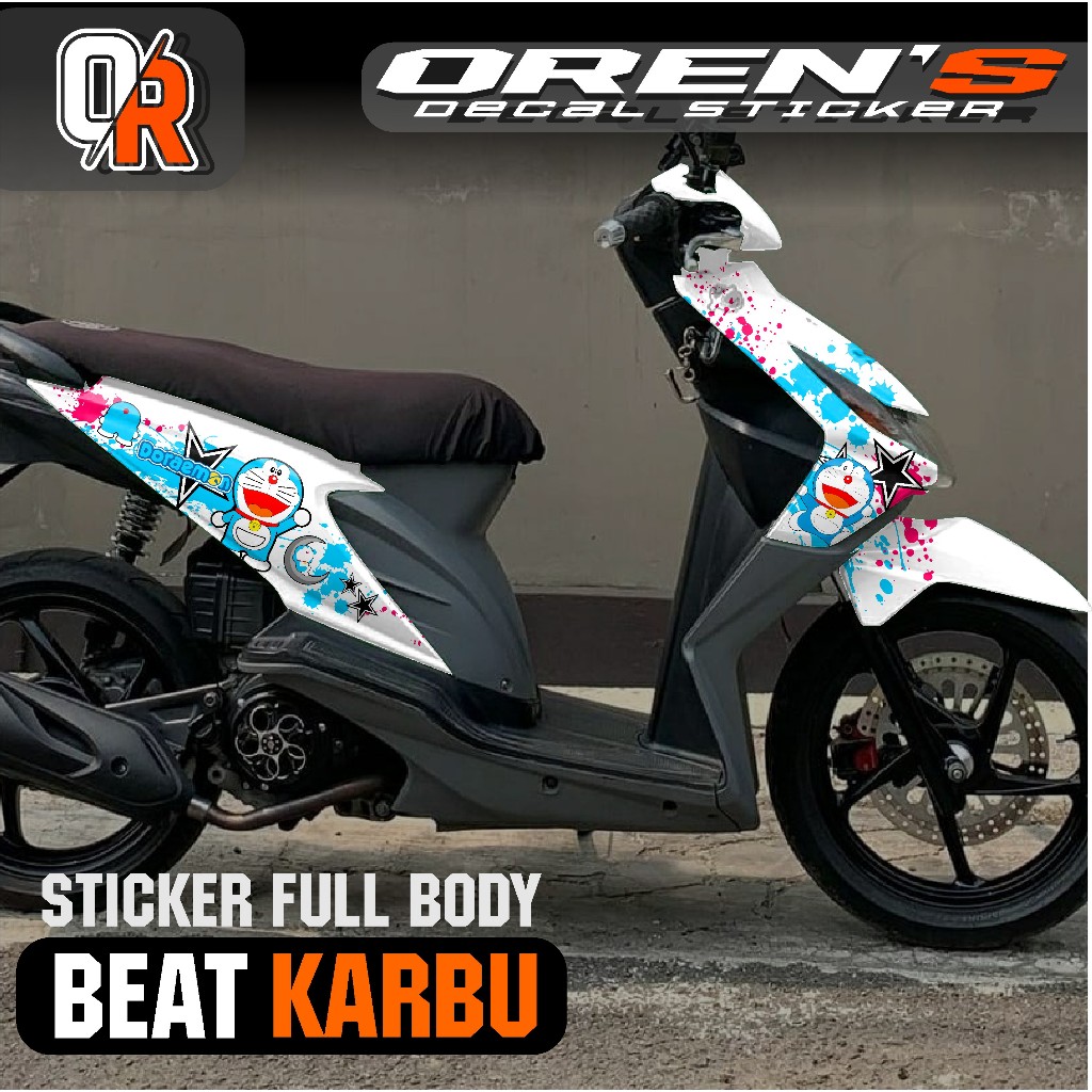 DECAL STIKER BEAT KARBU 2008 2009 2010 2011 2012 - STIKER FULLBODY BEAT KARBU LAMA MOTIF DORAEMON
