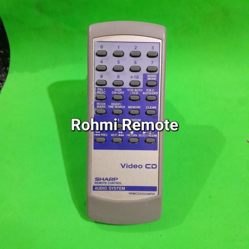 REMOTE REMOT DVD AUDIO SYSTEM SHARP RRMCG0252AWSA ORIGINAL ASLI