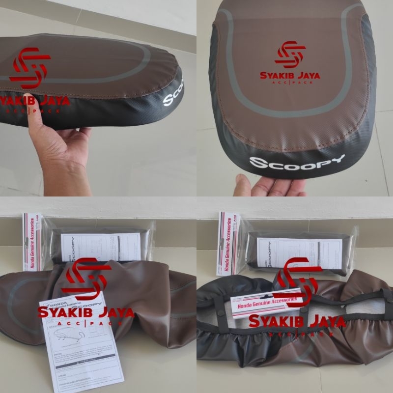 Sarung Jok/seat Cover Scoopy 2019 2022 Coklat Hitam Original AHM
