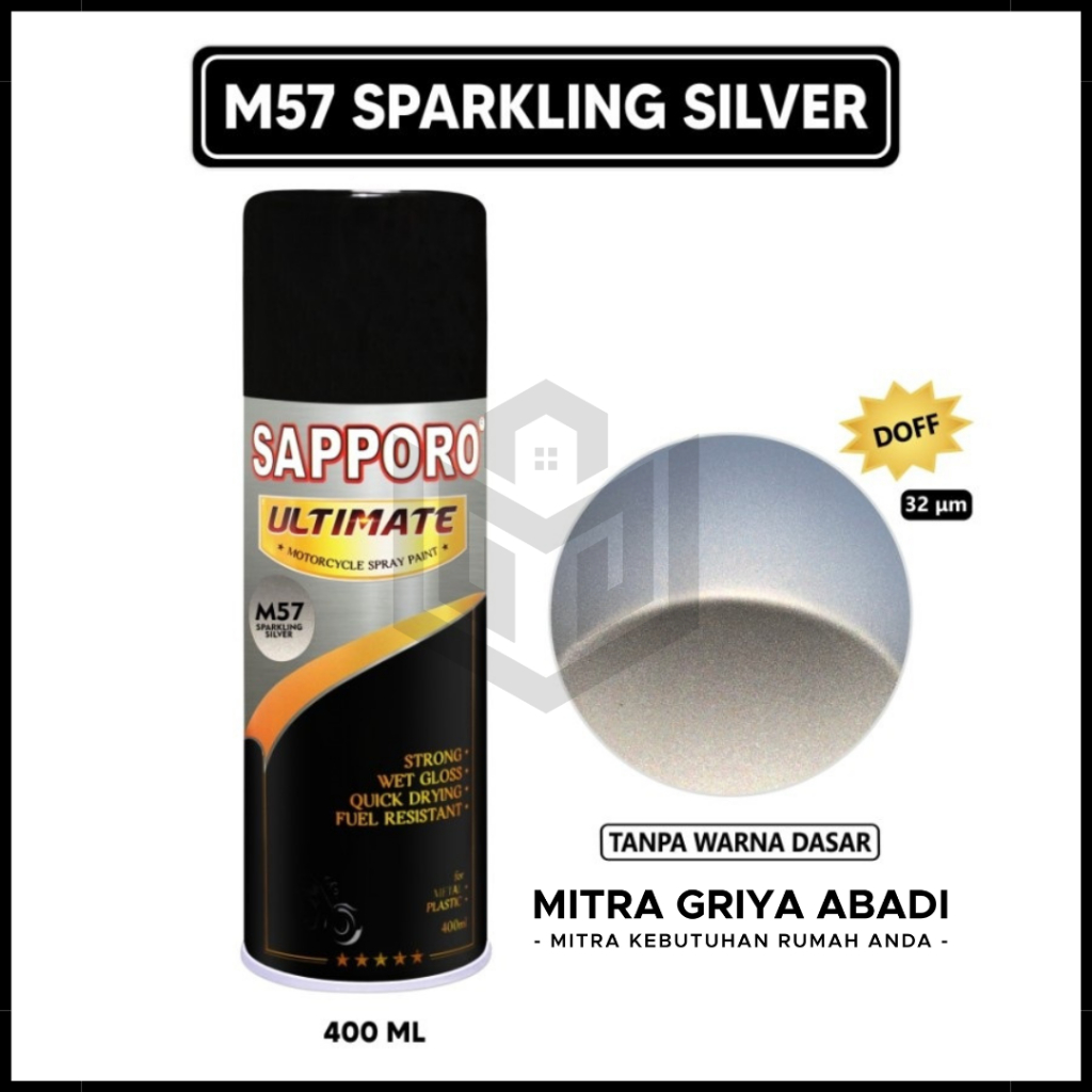 Sapporo Ultimate 400ml M57 Sparkling Silver (Doff) / Cat Semprot