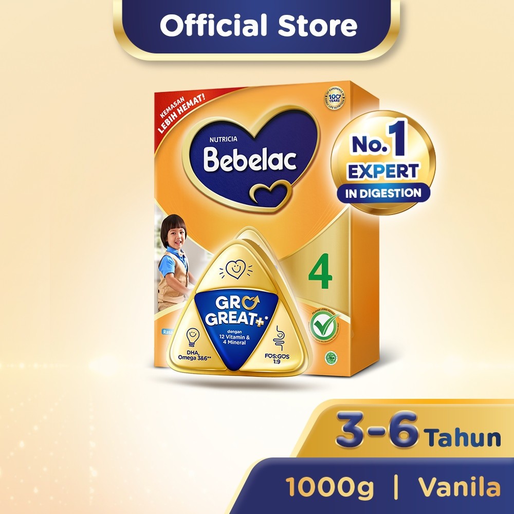 Bebelac 4 Vanila Susu Pertumbuhan Bubuk 1000gr (DUNIABAYI)