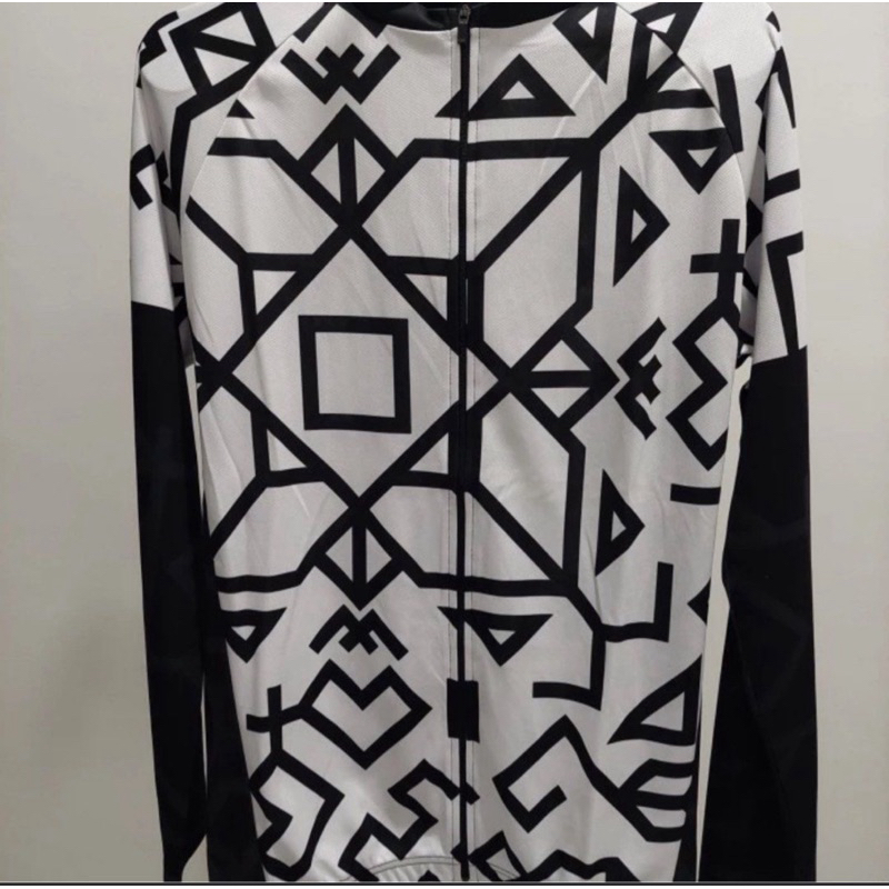Jersey Baju Olahraga Lengan Panjang Hitam Putih Pria Wanita Unisex Couple Pasangan Sepeda POLLRIDE  