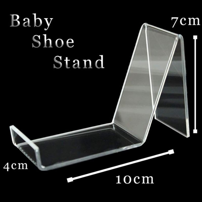 Stand Sepatu Akrilik - Shoe Acrylic Display Sandal Rak Pajangan Sendal harga 1 pcs (sepatu 7cm)