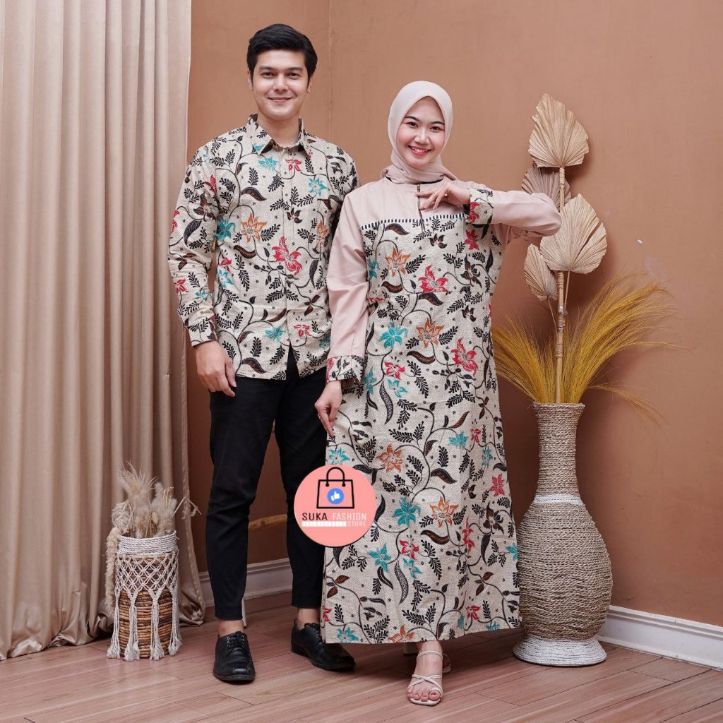 Baju batik couple gamis batik terbaru gamis batik kombinasi batik sarimbit