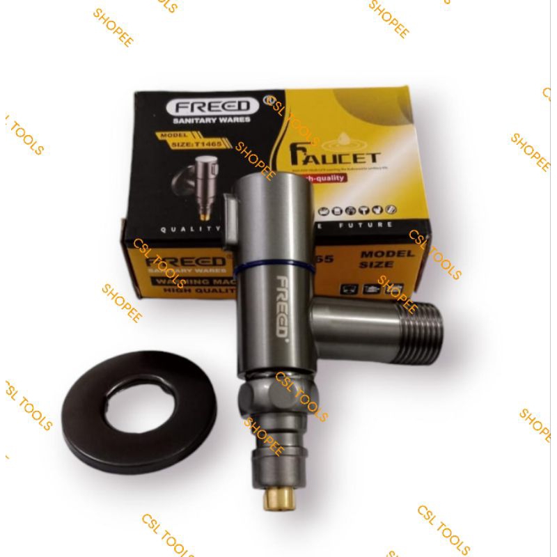Kran Mesin Cuci Stainless / Keran Air Taman Stainless Hitam / Kran Mesin Cuci Otomatis FREED