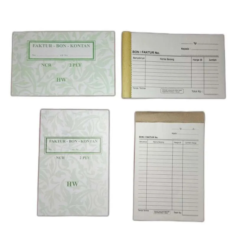

[1 Pcs] Bon Faktur Kontan 2PLY 3PLY Tegak Melintang Besar Kecil NCR Murah HW / Fabio