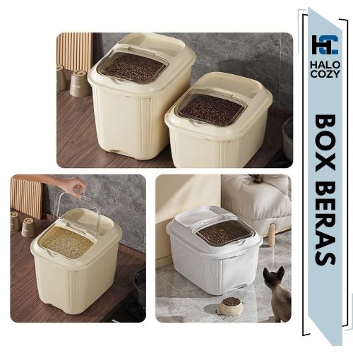 Tempat Beras Kacang 5kg / 10kg / 15kg Rice Box Tempat Penyimpanan Beras Kapasitas Besar