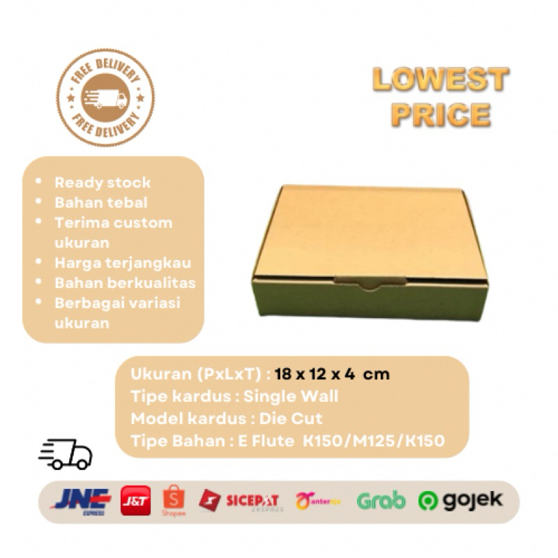 

Kardus Uk 18 x 12 x 4 CM