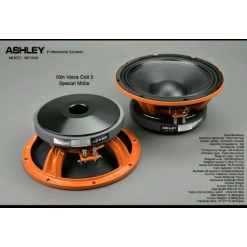 Speaker Component Ashley MF1030 Spesial Middle 10 inch Original