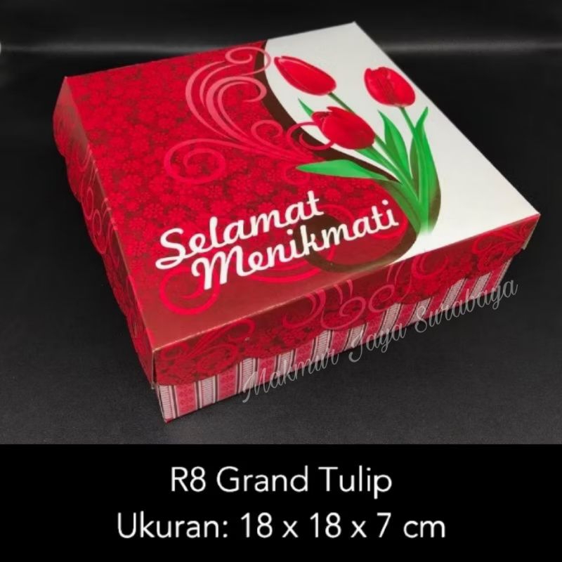 

Dus R8 Grand Tulip 18 x18 x 7cm/Dus Nasi Motif 18x18/Kerdus Nasi R8/Box Nasi 18x18/Box Catering R8