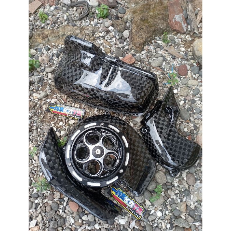 TUTUP FILTER MIO M3 MIO Z MIO M3125 CARBON KEVLAR SPREADTOW ORIGINAL KEOANGAN CVT MIO M3 MIO Z CARBO